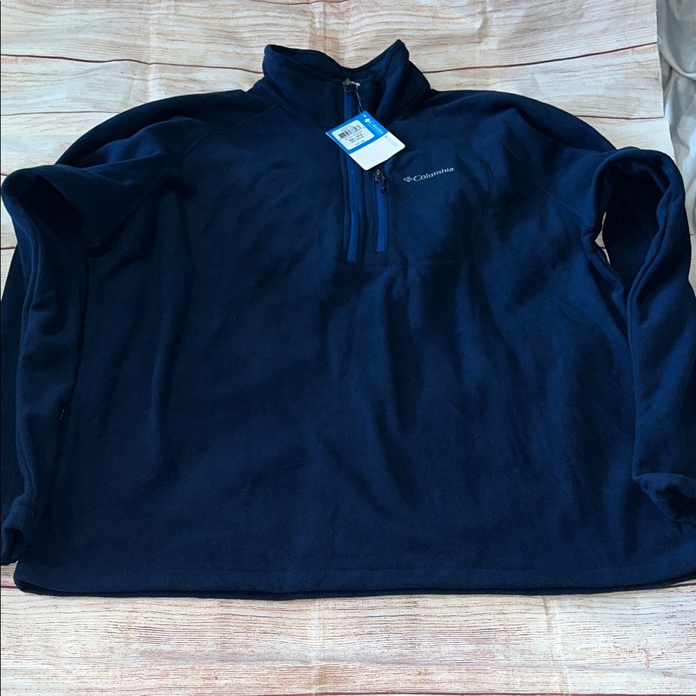 Columbia Men's Navy Blue 1/4 Zip-Up Pull-Over Sweater